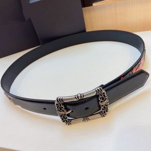 Ceinture Punk Fashion - 3,7 cm en cuir véritable avec patch croisé coloré, style vintage tendance et durable CHROME HEARTS