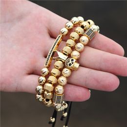 Fashion Punk Gold Bracelet Femmes Men Copper 3pcs / Set Roman Number Couple Bangle Bracelets