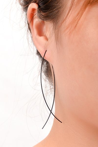 Mode géométrique poisson en forme de boucles d'oreilles simplicité à la main en fil de cuivre boucle d'oreille pour les femmes simples longues boucles d'oreilles en fil de poisson
