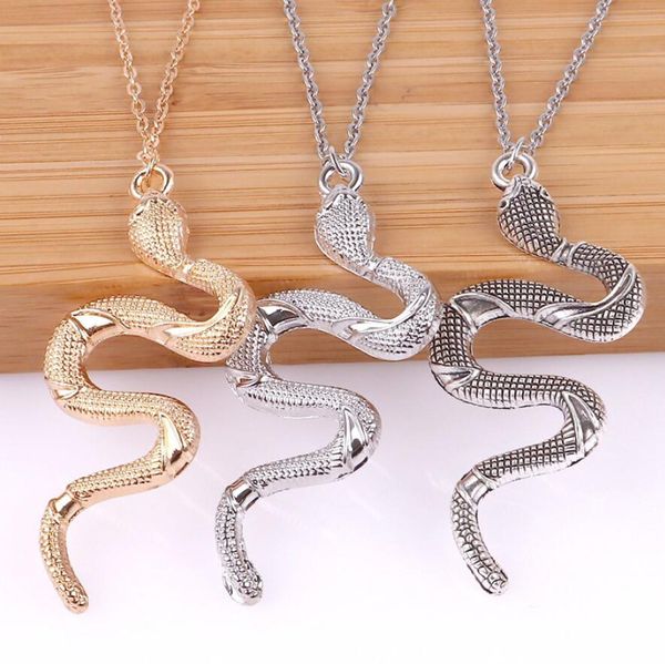 Mode Punk serpent pendentif collier femmes Simple chaîne en or collier ras du cou bijoux déclaration colliers personnaliser tour de cou cadeau