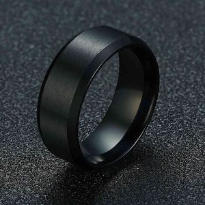 Fashion Punk Vintage 8mm Classique Bague Mâle Or Argent Couleur En Acier Inoxydable Bijoux Anneau de mariage pour homme