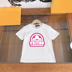 Mode Puur katoen korte mouwen designer kinder T-shirt Klassiek L Letter jongens meisjeskleding Kinder trui met ronde hals CSD2401232-6