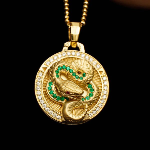 Fashion Gold Pure Pawnable Emerald Diamond Pendants Collar Mujeres Damas Compromiso Bridal Boda Fina Joyería