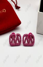 Fashion Purple Initial Studs Letters Diamond Luxury Love Earring Bringer Designer Bijoux Outdoor Gifts Oreads V 925 Silver Stud avec BO2429150