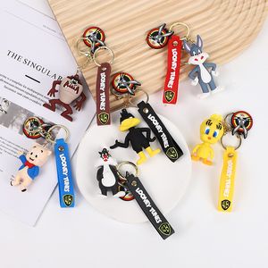 Mode PVC Kawaii Kids Anime Keyring Chain 3D Animal Key Chain Cartoon Creative Bugs Bunny Keychain