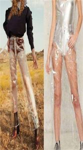 Mode PVC Plastic waterdichte broek Transparante vaste hoge taille brede pootbroek losse broek LJ2011302526188