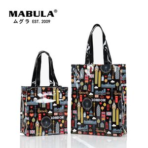 Mode PVC herbruikbare boodschappentas dames tas eco vriendelijke London shopper tas grote capaciteit waterdichte handtas schoudertas 240315