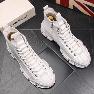 Fashion Quality New Top Men's Casual Leather Platform Men Sneakers Male Man Male Tendance Loison High Tops Chaussures A32 2144 S