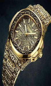 Fashion Quartz Watch Men Brand Onola Luxury retro gouden roestvrijstalen Gold S Reloj Hombre 2106091699099