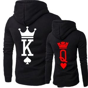 Mode QUEEN KING Imprimer À Capuche À Manches Longues Couple Sweat Style Sexy Casual Lettre Femmes Hoodies 201216