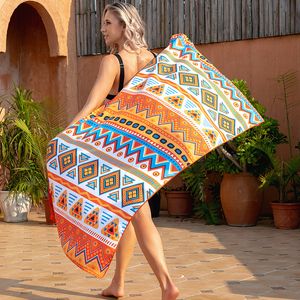 Manta de secado rápido a la moda, Toalla de baño con estampado creativo, toallas de playa para adultos al aire libre, Poncho, albornoz, capa de natación para hombres y mujeres