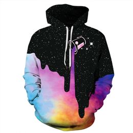 Mode Rainbow Coloré Peinture à l'huile Hommes Femmes 3D Sweats à capuche imprimés Pensonality Sweat-shirt Casual Unisexe Hip Hop Pull 210924