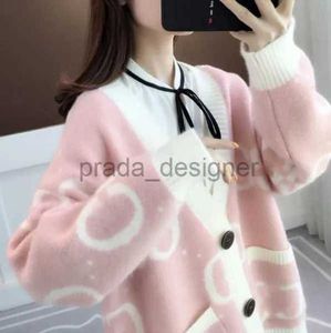 Mode Regenboog Designer gebreide Truien nieuwe vrouwen loszittende bovenkleding lente vest luie stijl trui jas B-H3320
