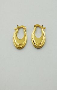Fashion Real 9 K Boucles d'oreilles en or jaune massif en or solide Cadeau de Noël Tempérament simple boucle d'oreilles bijoux plats à la mode4311678