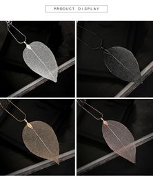 Mode Real Leaf Doop Lange Blad Hangers Ketting Vergulde Handgemaakte DIY Stray Bladeren Kettingen 400 Stks