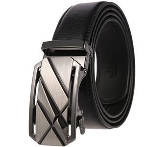 Mode echte lederen merkriem voor heren luxe heren automatische buckle Designer Men Coffee Belts 110-130cm riem