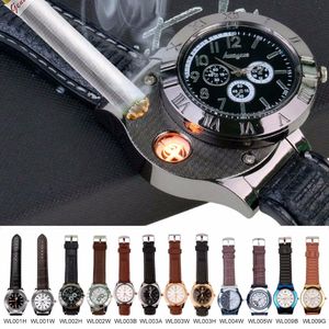 Mode oplaadbare usb horloge lichtere top relogio masculino waterdichte vlamloze sigarettenaansteker horloges heren 00