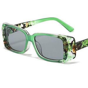 Fashion Rectangle Sun Glasse Anti-UV Spectacles Colorful Eyeglass Retro Goggles Patchwork Frame Ornement Hip Hop Sunglasses