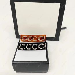mode hars kristal letters haarspeldjes haarspeldjes dames luxe designer haarsieraden haarspeld schildpad zwart optioneel hoge kwaliteit met doos