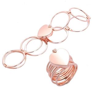 Bracelet à anneau rétractable pour femmes, changement de mode, double usage, cœur d'amour pliable, bijoux