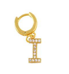 Mode retro alfabet oorbel Zirkoon microinlaid knuffel oorbel 18k vergulde achternaam Engelse letter oorbellen voor vrouwen christm9972144