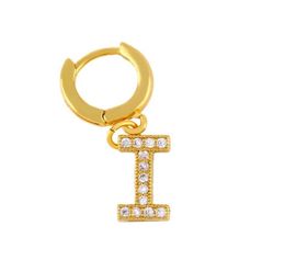 Fashion Retro Alphabet Earing Zircon Microinlaid Huggie Earring 18k Gold Apellido chapado en inglés Paradas para mujeres Christm8950147