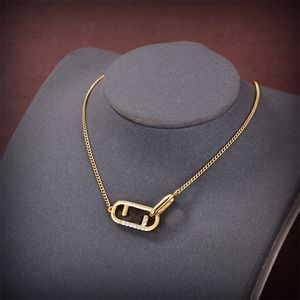 Mode Retro Designer Sieraden Ornamenten Kettingen voor Vrouwen Geschenken Bruiloft Sieraden Kristal Letter Ketting