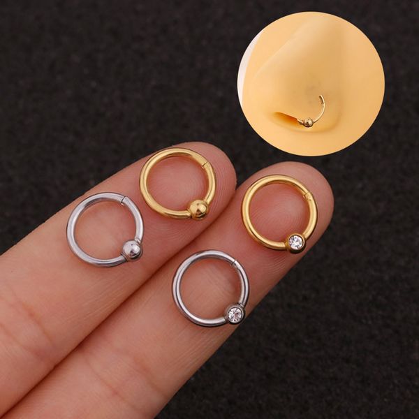 Mode rétro perles rondes nez anneau ouverture anneau nez anneau pour femmes narine cerceau corps Piercing bijoux