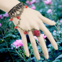 Mode rétro style girll Bracelet bijoux de mariage poignet chaîne bracelets anneaux coude accessoires pour bal filles soirée robes HC04