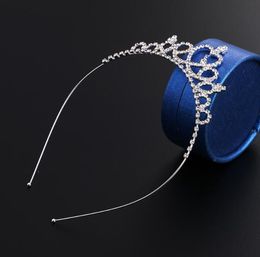 Tiaras de cristal de diamantes de imitación de moda, coronas de flores para niñas, corona de estilo princesa, joyería de boda, accesorios para el cabello para niños, piezas para el cabello para niños