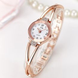 Relojes de cristal con diamantes de imitación a la moda, reloj de pulsera de acero inoxidable de lujo para mujer, reloj de cuarzo para regalo