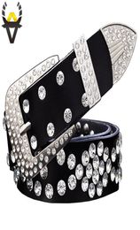 Fashion Rinestone Cinturones de cuero genuino para mujeres Cinturón de cintura unisex para hombres Segunda capa Correa de vaca ANCHO 33 cm Y2007783857