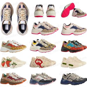Mode rhyton schoenen ontwerper vrouw hakken kleding schoenen mannen vrouwen multicolor trainers vintage chaussures platform sneaker aardbeien loafers chaussures 36-45