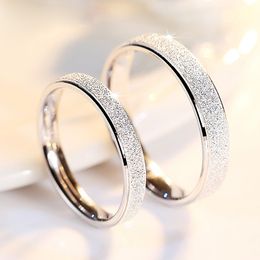 Anillos de moda S925 anillo de plata esterlina anillo liso para niñas, anillos de pareja simples y de moda para hombres y mujeres para parejas de bodas amantes de las joyas de regalo