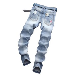 Fashion Ripped Fashion Jeans Vêtements Designer Pantalon Blue Blue Mens Slim Denim Biker Hole Hip Hop Jeans Men6556538