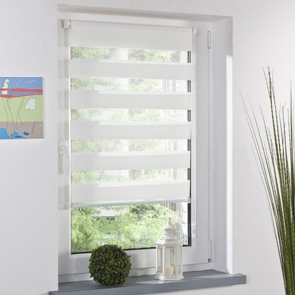 Mode rouleau zèbre aveugle rideau fenêtre ombre décor maison bureau blanc 334v
