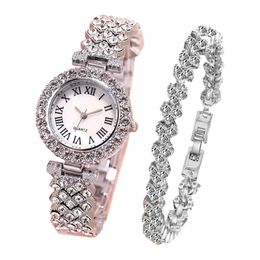 Mode romaine à motifs diamant incrusté femmes montre Quartz Bracelet élégant femme Reloj 240322