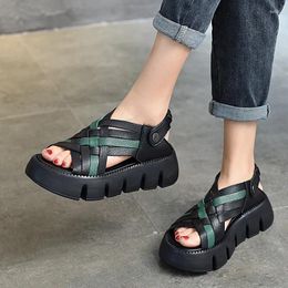 Mode Romeinse zomers sandalen lichtgewicht schoenen dikke zolen vintage sandalia's peep teen chaussures femme sandales 582 845