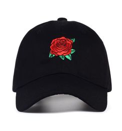 Mode Rose bestickt Baumwolle Baseball Caps solide Snapback Cap verstellbar Papa Hut ganze Hut1872637