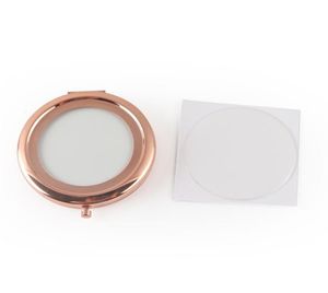 Miroir cosmétique Compact en or Rose, miroir de maquillage creux DIY, autocollant époxy 58mm, 5 pièces, lot 184109826076