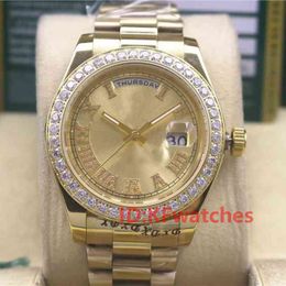 Mode or rose en acier inoxydable hommes femmes diamants hommes glacé dsigner mécanique mouvement automatique montre Reloj montres Wri269y