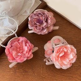 Fashion Rose Peony Flower Hair Claw for Women Floor Flower Hairpin Wedding Party Party Shark Hairpin Barrets Hair Accessoires