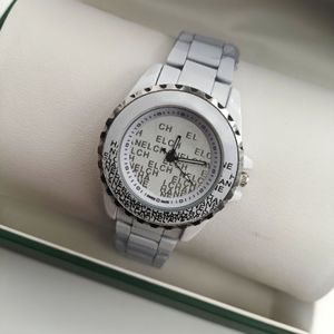 Mode cadran rond de luxe Quartz hommes montres en acier inoxydable de haute qualité femmes horloge montre-bracelet unisexe amoureux montres