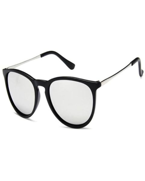 Gafas de sol redondas de moda para hombres, mujeres, gafas de sol de diseño clásico, marco negro mate, espejo, gafas de calidad UV400, buenas con estuches 6469332