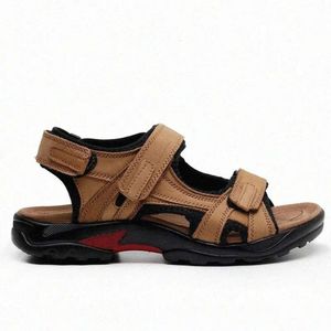Moda Roxdia New Breathable Sandals Sandals Genuine Leather Summer Beach Shoes Men Slippers Cause Size Plus Tamaño 39 48 RXM006 F52R# 0398 08