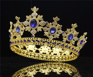 Mode Royal King Couronne de mariage Diadèmes et couronnes de mariée Bijoux de cheveux de mariage Coiffure en cristal Or Diadème Pageant Mariée D1901118430474