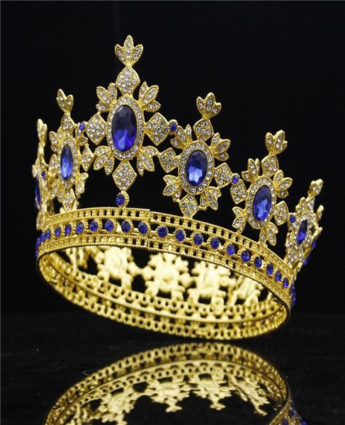 Fashion Royal King Wedding Crown Bride Tiaras and Crowns Mariage Hair Bijoux Crystal Headress Gold Diadem Pageant Bridal D1901115859444