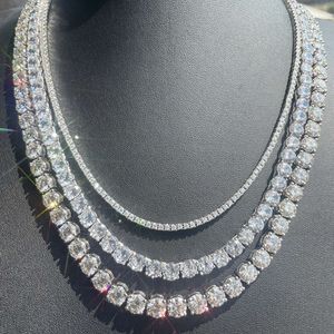 Mode Rts 5mm Moissanite diamant 7 ~ 26 pouces en argent Sterling S925 chaîne de Tennis Moissanite Hip Hop bijoux