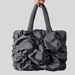 Mode Ruches Gevoerde Tote Bag Designer Gewatteerde Handtas 2023 Nieuwe Nylon Dons Katoen Grote Schoudertas Casual Shopper Dames tas
