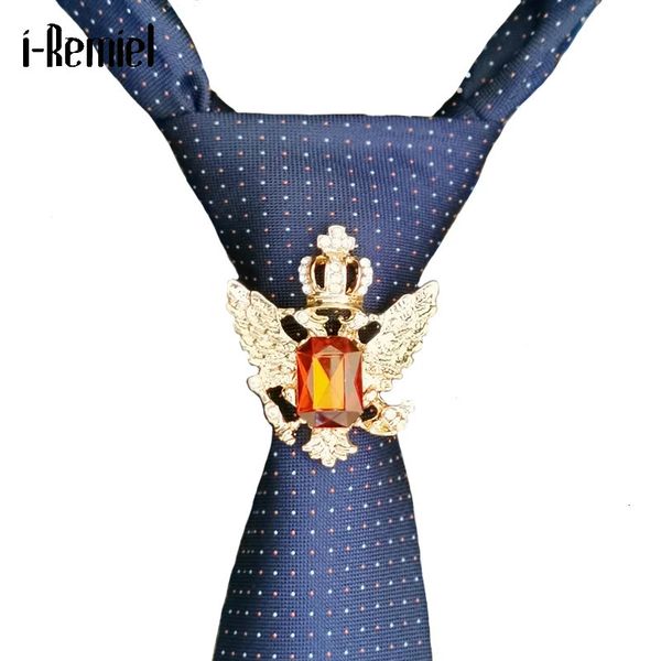 Fashion Rudder Eagle Tie Boucle cerceau Crystal Rimestone Metal Fixed Metal Cold Clips Décoration Bijoux pour hommes Accessoires 240419